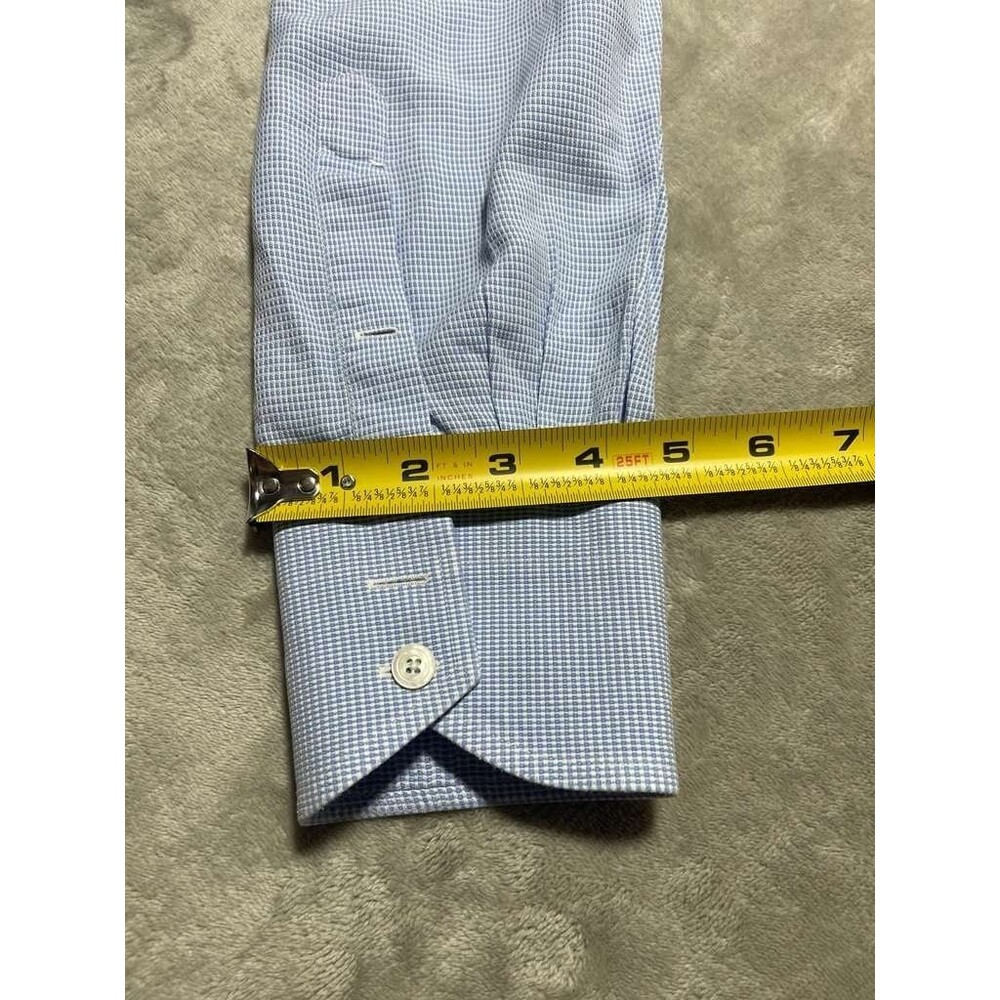 Tom Ford Button Down Shirt Men Size 46/18 XXL Blue Cotton Long Sleeve Dress Top - Picture 6 of 11